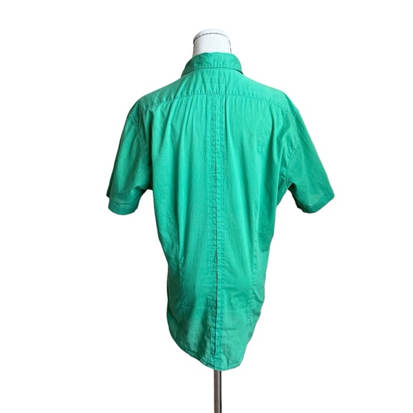 Dries Van Noten Mens Lightweight Cotton Button Up Green Short Sleeve Shirt sz 50 - Picture 3 of 9